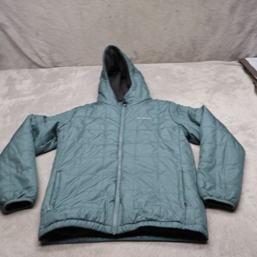 Columbia Jacket Youth Large 14/16 Blue Sherpa Fleece Lined Insulated Quilted